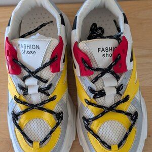 "Fashoin Shose" multicolored sneakers size US 8, EU 39